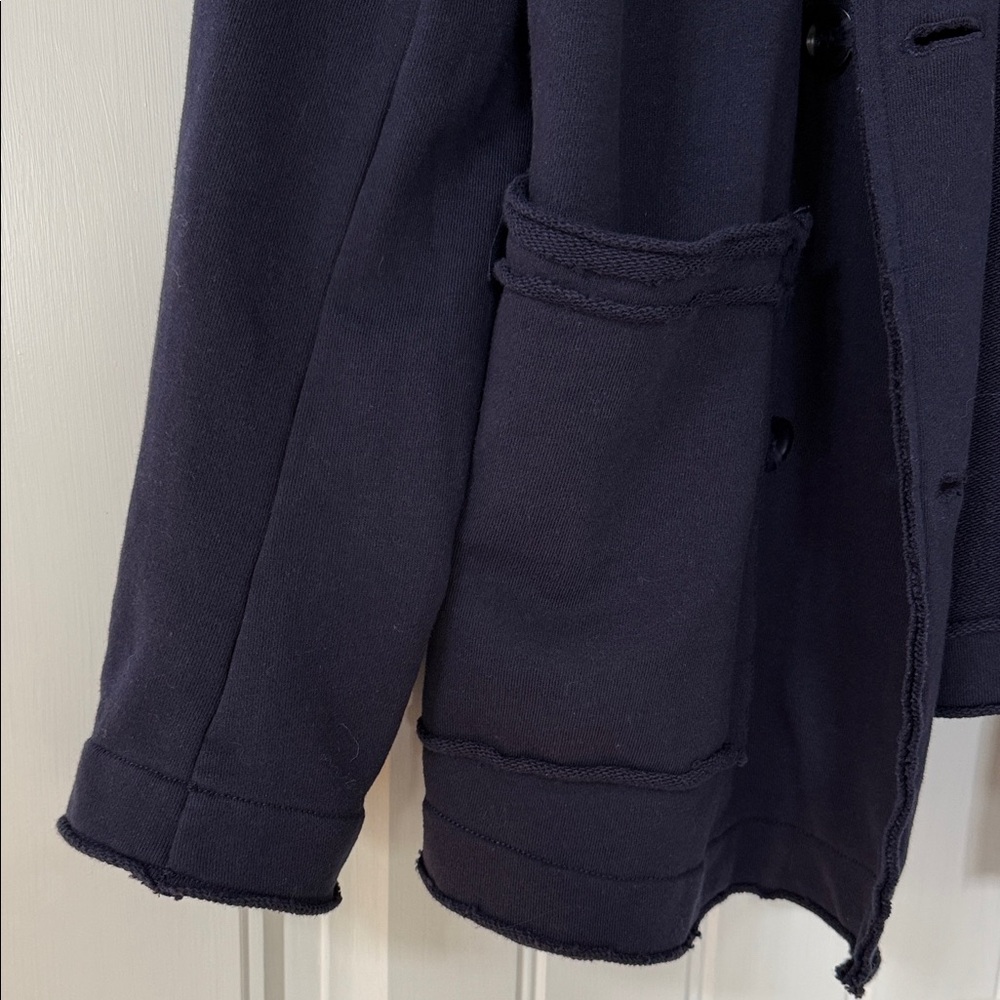Anthropologie-Pilcro Navy Knit Blazer  NWT Size L Similar to Frank & Eileen - Picture 2 of 3